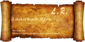 Lautenbach Riza névjegykártya